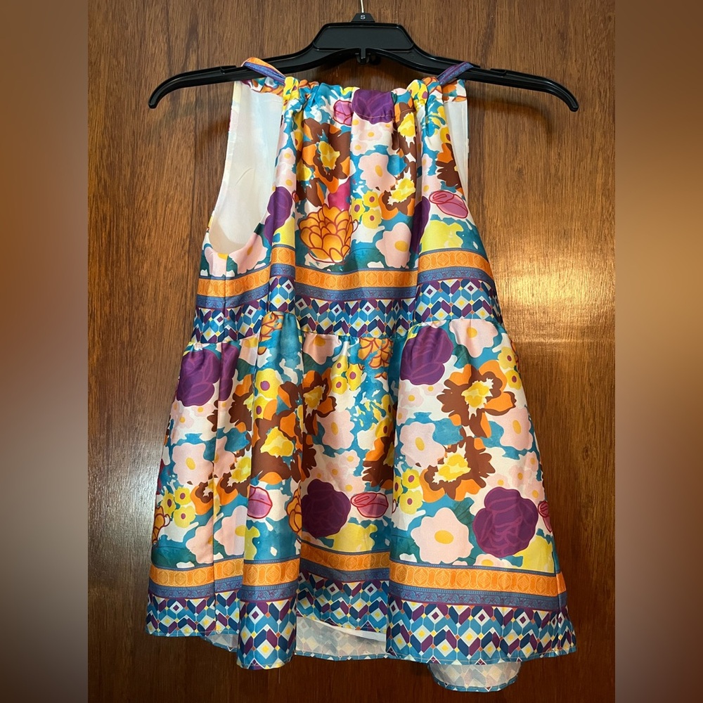 Vibrant Floral Sleeveless Dress